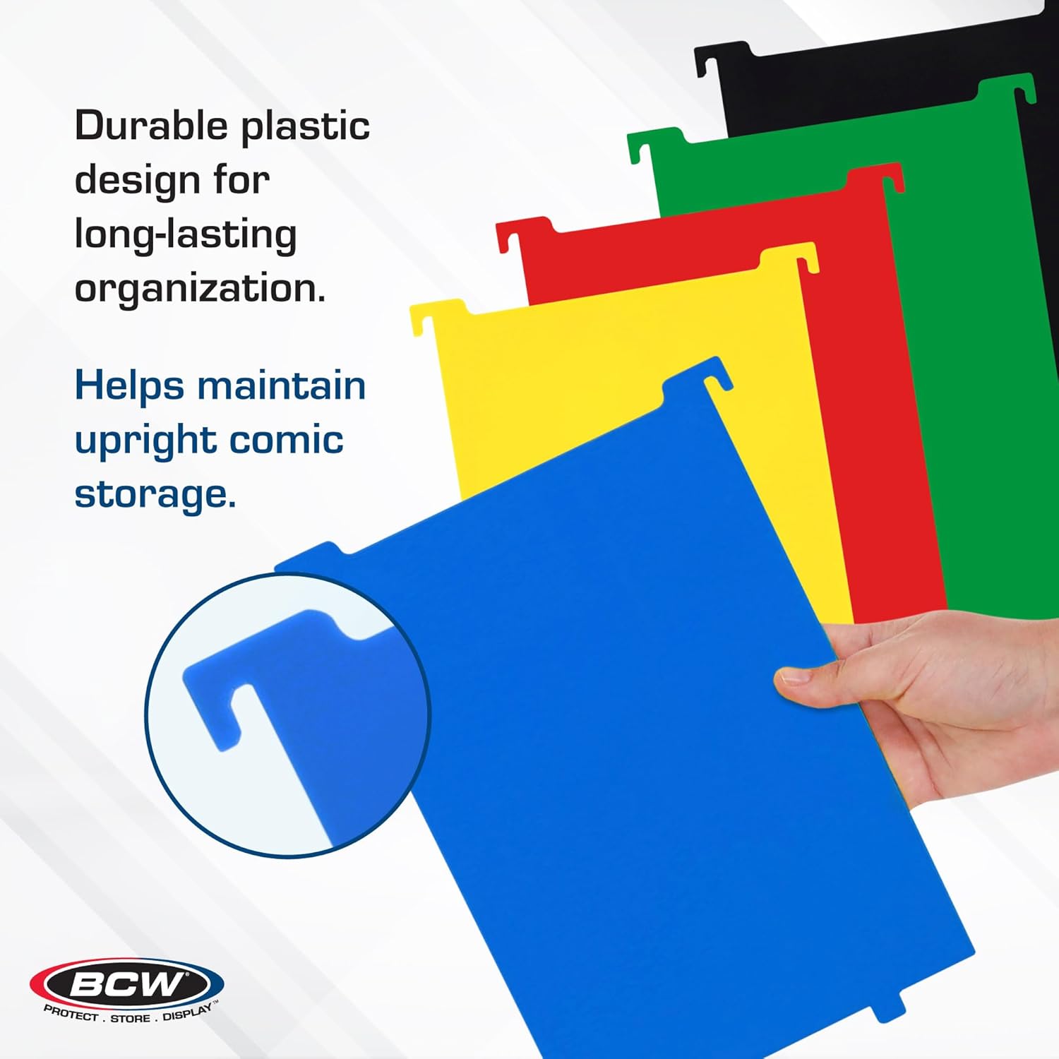 BCW Comic Bin Partitions | Exclusive Organizer for Short and Long Comic Book Bins | Notched, Tabbed, and Structurally Supportive Dividers (Black, 6 Pack)