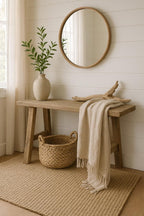 Artissance 35" Long 10" Wide Elmwood Bench, Natural Wood