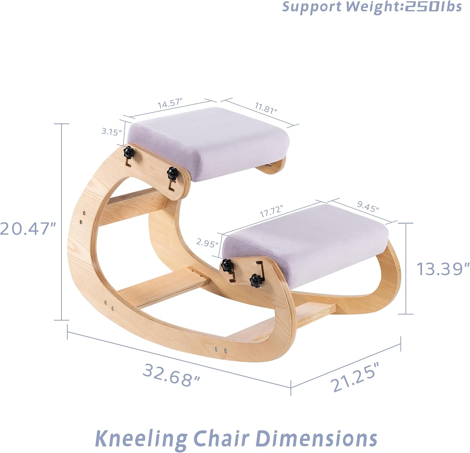 VDNEND Knee Chair Ergonomic for Office,Rocking Kneeling Chair Desk,Adjustable Posture Chairs for Relieve Neck or Back Pain,Balance Chairs for Work,Meditation,Home