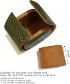 Longjet Watch Roll Travel Case for Men Portable Watches Storage Organizer Box with Removable Velvet Pillow Holder (1 Slot Olive Green)