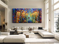 Tyed Art- Contemporary Art Landscape Oil Painting On Canvas Abstract Textured Tree Painting hand-painted acrylic frame wall art modern canvas painting 24x48inch