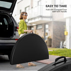 VINGLI Black 48" Round Bi-Folding Commercial Table, 4 Feet Portable Plastic Dining Card Table for Kitchen or Outdoor Party Wedding Event, 1-Pack