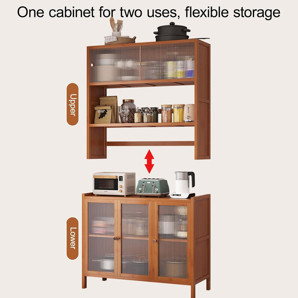 Narrow Kitchen Pantry Storage Cabinet, Sliding Racks with Door, Kitchen Pantry Cabinet with Doors and Drawers, Cupboard for Dining Room Living Room Furniture