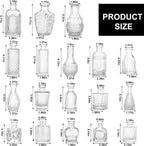 Fixwal 18 Pack Small Bud Vases for Centerpieces, Clear Vases for Flowers Glass Flower Vases in Bulk, Vintage Decorative Vases for Wedding Rustic Home Table Decor