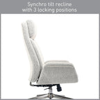 Realspace® Modern Comfort Pizana Bouclé Fabric High-Back Executive Office Chair, Light Sand/Brushed Nickel, BIFMA Compliant