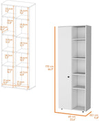 23.6" D*11.8" W*66.9" H Freestanding Kitchen Pantry with 8 Shelves, Double Door, Rectangular Storage Cabinet, Modern Minimalist, for Living Room, Dining Room, White