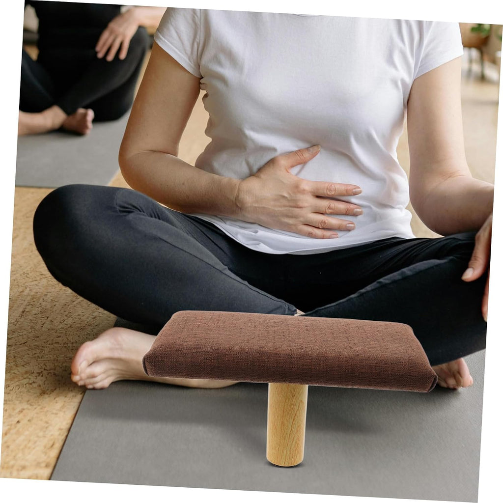 SHERCHPRY Wooden Meditation Bench Small Prayer Stool with Cushion Posture Support for Yoga and Zen Sitting Suitable Under 150cm Height