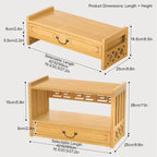 Meditation Table Altar, Small Puja, Altar Table with Storage & Drawers Prayer Shrine Desk, Pooja Mandir for Bedroom, Living Room, Church(Yellow,42 * 16.5cm/16.5 * 6.5in)
