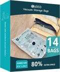 Vacuum Storage Bags, Compression Packing Space Saver Seal Bags for Clothing Bedding Comforters Blankets Pillows, 14 Jumbo