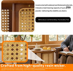 Rattan Coffee Table Round End Table with 2 Layer Storage Bamboo Living Room Side Table for Sofa Bedroom Balcony Small Space