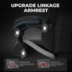EXRACING Gaming Chair with Footrest, Ergonomic Computer Chair 350lbs High Back for Adults, Height Adjustable Video Game Chair with Headrest and Lumbar Support, 360° Swivel, PU Leather, Grey