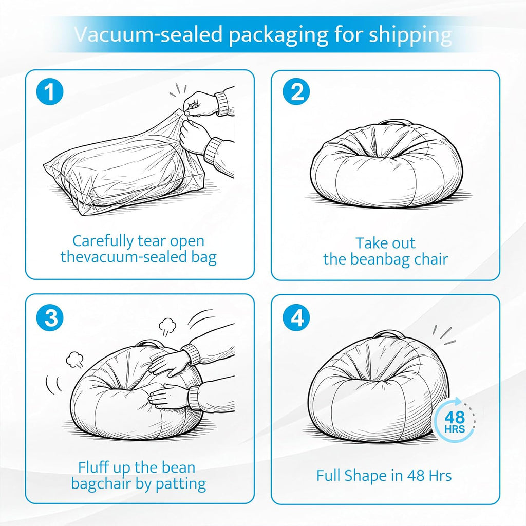 Bean Bag Chair for Kids/Teens with Armrests,2.5FT Round Memory Foam Filled Bean Bag,31.5'D'×31.5'W'×20'H',for Bedroom,Living Room,Reading,Dorm (Chenille-Cartoon)