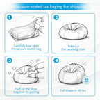 Bean Bag Chair for Kids/Teens with Armrests,2.5FT Round Memory Foam Filled Bean Bag,31.5'D'×31.5'W'×20'H',for Bedroom,Living Room,Reading,Dorm (Chenille-Cartoon)