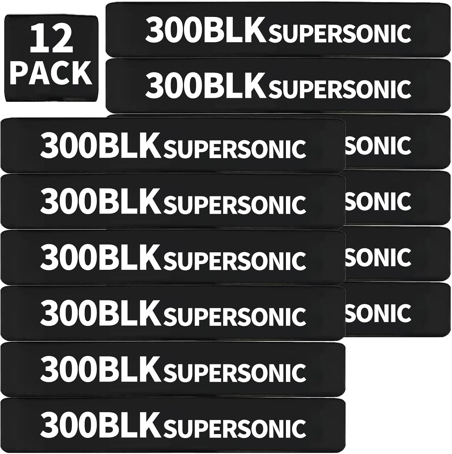 12 Pack Miaozhun 300 BLK Supersonic Magazine Marking Bands .300 Blackout Supersonic Magazine Caliber Identification