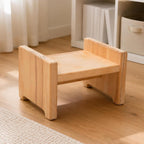 Children Bench Wooden Shape Low Profile Rounded Corners Multipurpose Seat Suitable for Plant Stand Living Room Entry