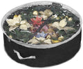Christmas Wreath Storage Bag 48" with Clear Window | Extra Large Garland Xmas Wreath Container | Durable 600D Oxford Material | XL Huge 48” Holiday Wreath Bags Box (Black)