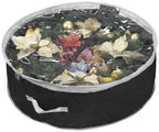 Christmas Wreath Storage Bag 48" with Clear Window | Extra Large Garland Xmas Wreath Container | Durable 600D Oxford Material | XL Huge 48” Holiday Wreath Bags Box (Black)