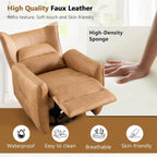 HAOMARKETS Electric Swivel Rocker Recliner Chair Set of 2, Power Faux Leather Glider Rocking Recliners for Adults, 270° Swivel Nursery Reclining Sofa with Overstuffed Backrest，Brown