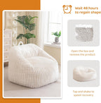 BYBYME Giant Bean Bag Chair for Adults and Kids, Large Comfy Cozy Beanbag, Floor Sofa for Teens, Living Room, Gaming, Reading, Beige