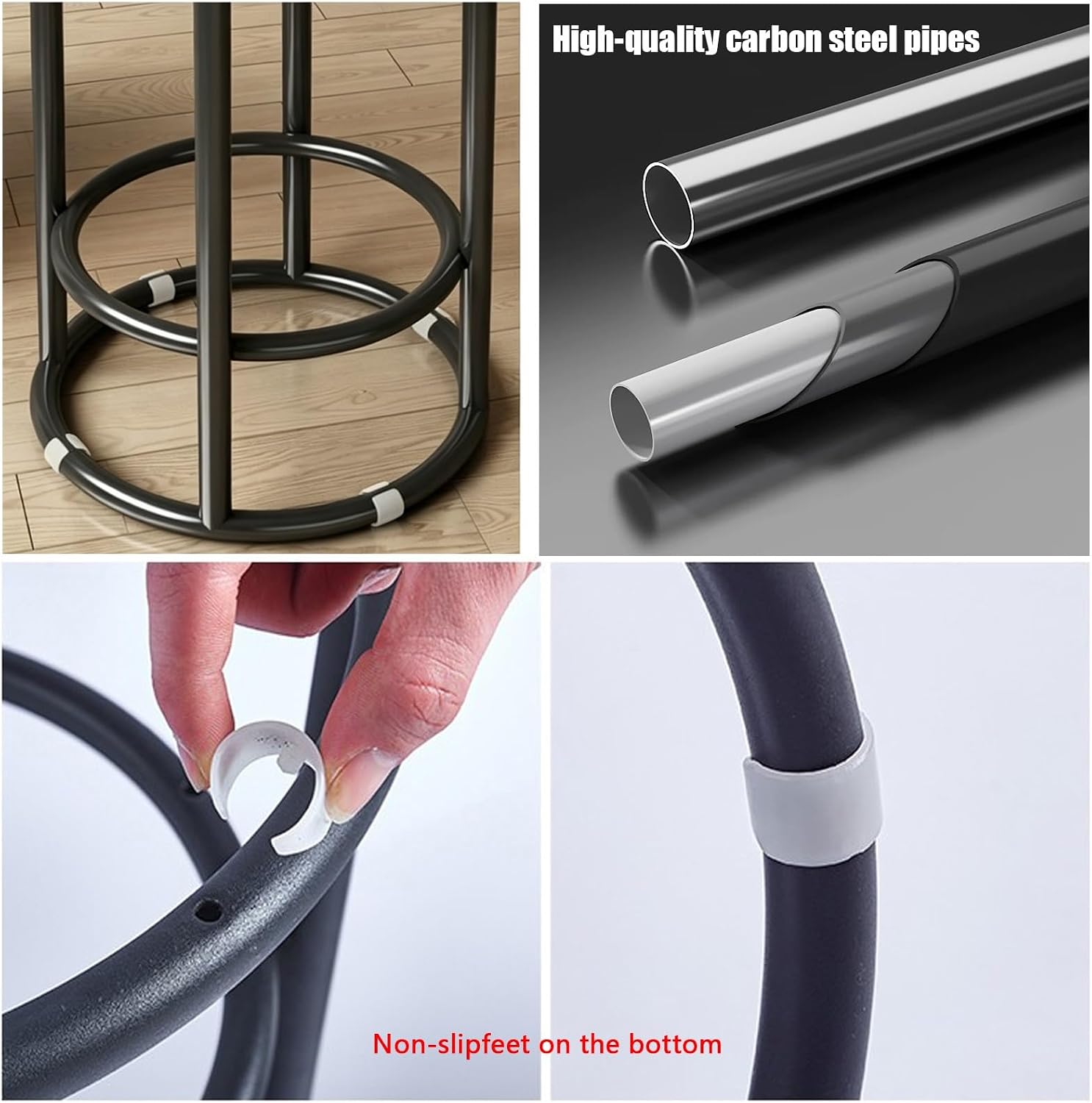 48cm, 63cm, 78cm, Thick Round Stools, Home Office Desk Chair, Metal Frame Side Chair, for Tea, Coffee Shops, Restaurants, Bars, Studios, Supermarkets(Browns,68cm/27in)