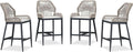 PURPLE LEAF 4 Pieces Counter Height Bar Stools Patio Boho Rattan Barstools Aluminum Woven Bar Chairs with Cushions for Outdoor Kitchen Island Garden