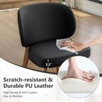 YOUNIKE Dining Chair with High Back Set of 8 Mid Century Modern Kitchen Chair Faux Leather Upholstered Armless Chair 20" Wide Padded Seat with Wooden Legs for Kitchen Dining Living Room Bedroom Black