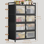 Kitchen Pantry Storage Cabinet, Bakers Rack with Storage, Freestanding Kitchen Storage Cabinet with Transparent Doors, Cupboard for Kitchen, Dining Room, Living Room and Bathroom(78*42*115cm/30.7*16.5