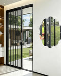 Mesh Sliding Folding Door with Lock & Key, Aluminum Frame Interior Accordion Doors for Exterior, Vented Room Divider Foldable Retractable Screen Gate(75x80in(191x203cm))