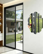 Mesh Sliding Folding Door with Lock & Key, Aluminum Frame Interior Accordion Doors for Exterior, Vented Room Divider Foldable Retractable Screen Gate(75x80in(191x203cm))