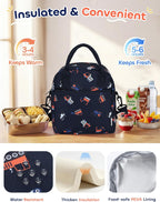 VASCHY Lunch Box Bag for Kids, Insulated Lightweight Lunch Box Tote for Toddler Boys School Daycare Kindergarten Construction Blue