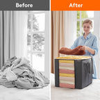 Lifewit 100L Extra Large Blanket Storage Bags, Foldable Comforter Storage with Reinforced Handles, Clothes Storage Containers for King Comforter, Bedding, Pillow, Sheet, Storage Bin with Lids 4 Pack