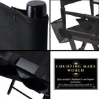 STAY GENT 5 in 1 Accessories Set for Makeup Artist Chair, (not Including Chair) Black Replacement Cover Canvas, 2 Portable Side Storage Bags and Hanging Mesh Bag, Black