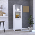 Kitchen Pantry, Two External Shelves, Single Door Cabinet, Two Interior Shelves White,for Kitchen