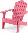 Giantex Kids Adirondack Chair, All-Weather HIPS Children's Outdoor Chair with Tilted High Backrest, Toddler Beach Chair for Garden Patio Backyard, Kids Lawn Chairs for Age 3-7 (1,Pink)