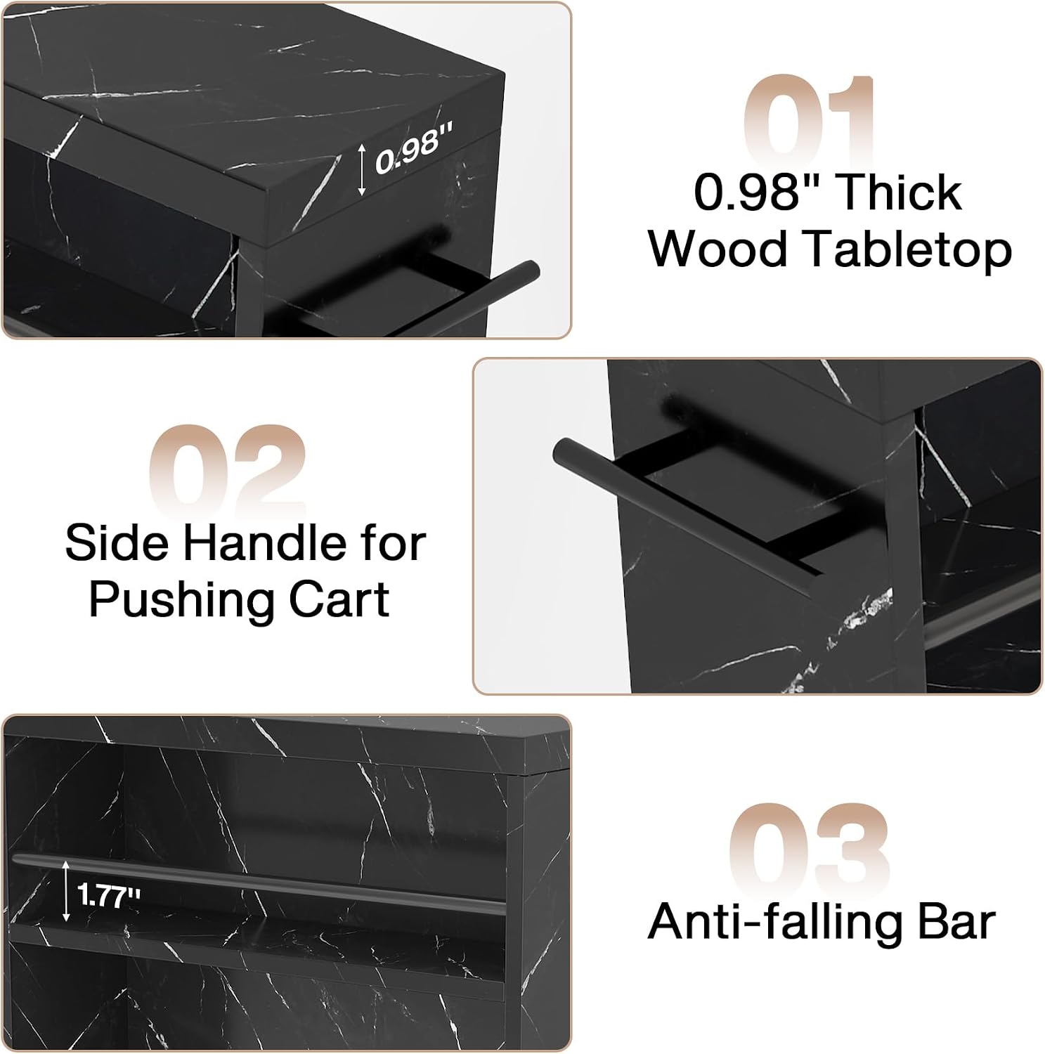 Tribesigns Slim Storage Cart, Rolling Narrow Kitchen Cart on Wheels for Small Place, 4-Tier Slide Out Slim Utility Cart Skinny Laundry Cart with Handle for Kitchen, Bathroom, Laundry (Contemporary)
