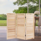 3 Panel Room Divider Short,Short Folding Privacy Screen,Freestanding Privacy Wooden Short Screen,35.4" W x 31.9" H Shutter Style Decorative Divider for Office,Bedroom,Home