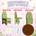 Kids Folding Chair, Ergonomic Small Chair for Toddlers, Durable Plastic Kids Chair for Home Classroom Camping, Lightweight Padded Seat (Green)
