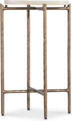 Hooker Melange Je Suis Petit Spot Table with Stone Top on a Gold Metal Base