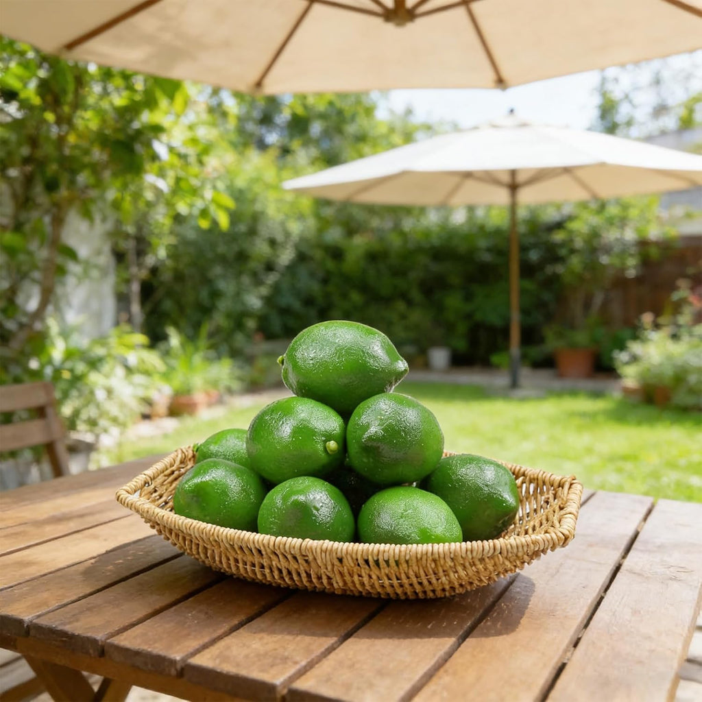 12 Pcs Artificial Lemons and Limes Fake Lemons Limes Set Realistic Fake Fruit for Home Kitchen Decor Green Lemon Mixed Set for Photography Props Table Centerpieces Party Decoration