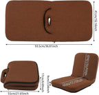 Adjustable Floor Chair with Back Support – Foldable Meditation Chair with 5-Position Recline & Thick Cushion, Portable Floor Lounger for Gaming Yoga Reading, Gray Posture Support and Comfort (Coffee)