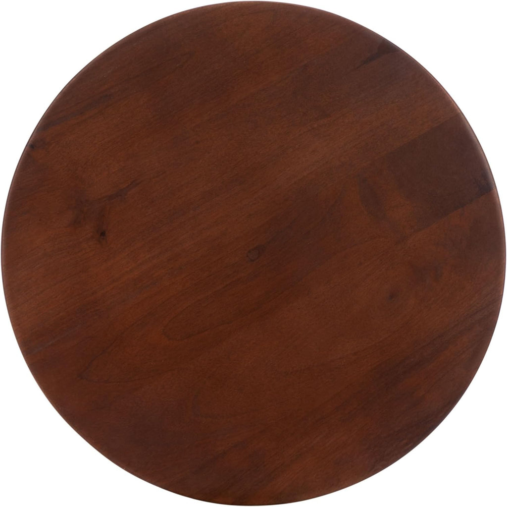 SAFAVIEH Home Collection - Ignacio Walnut Solid Wood Accent Table, Sculptural Modern Side Table, Fully Assembled (ACC3263A)