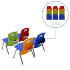 Factory Direct Partners Student Seat Companion, 2 Pocket Olefin Fabric Organizer for Chairback with Kid's Name Tag Holder Storage for Classroom School Supplies, Small (12-Piece) - Assorted, 13872-302