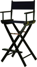 Casual Home 30" Director's Chair Black Frame-with Navy Canvas, Bar Height