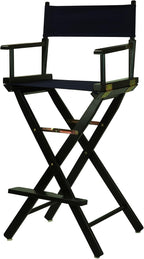 Casual Home 30" Director's Chair Black Frame-with Navy Canvas, Bar Height