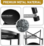 2 Tier End Table Metal Side Table Waterproof Small Sofa Coffee Side Tables Bedroom Indoor Outdoor for Living Room Bedroom Balcony and Office