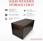 Amish Made Wooden Storage Chest Trunk Box with Lid and Handles for Bedroom, Blanket, Clothes, Anti-Slam Hinges, Handmade, Rustic, Oak Wood, Asbury Stain, 36"