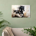Azatyam Running Horse Wall Art Animal Picture Vintage Western Equestrian Canvas Prints Watercolor Wild Horses Paintings Modern Rustic Room Decor for Living Room Bedroom Bathroom Office 24" x 36"