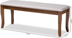 Baxton Studio Cornelie Modern and Contemporary Transitional Grey Fabric Upholstered and Walnut Brown Finished Wood Dining Bench