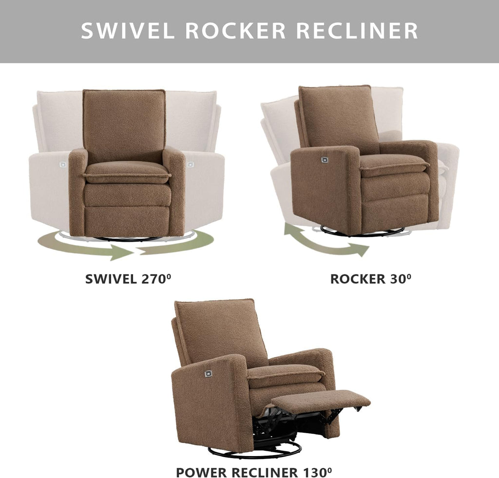 Oxford Baby Uptown Power Recliner/Glider, Teddy Brown