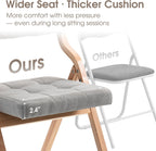 Padded Folding Chair,Folding Chair with Cushion 2 Pack,Wooden Folding Chairs and Comfortable Chairs Seat for Indoor, Kitchen, Office, Wedding Party and Dining Gray